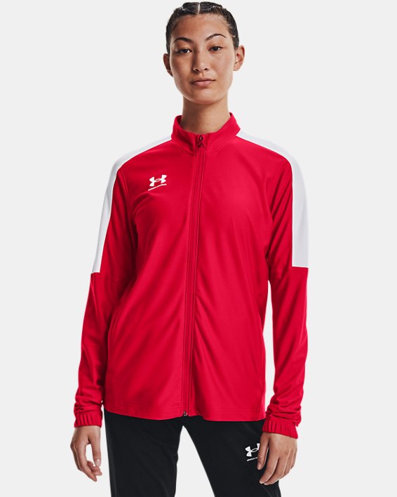 Women's UA Challenger Track Jacket, Red, pdpMainDesktop image number 0